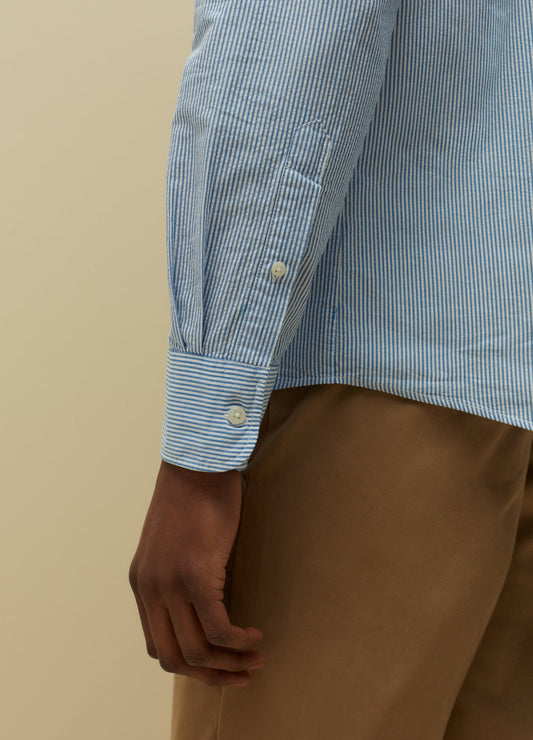 PIOMBO regular-fit seersucker shirt