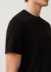 Round-neck T-shirt in jersey slub