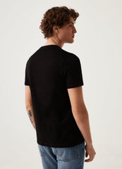 Round-neck T-shirt in jersey slub