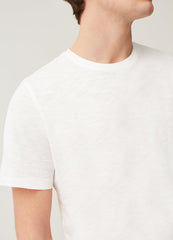 Round-neck T-shirt in jersey slub