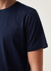 Round-neck T-shirt in jersey slub