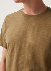 Round-neck T-shirt in jersey slub