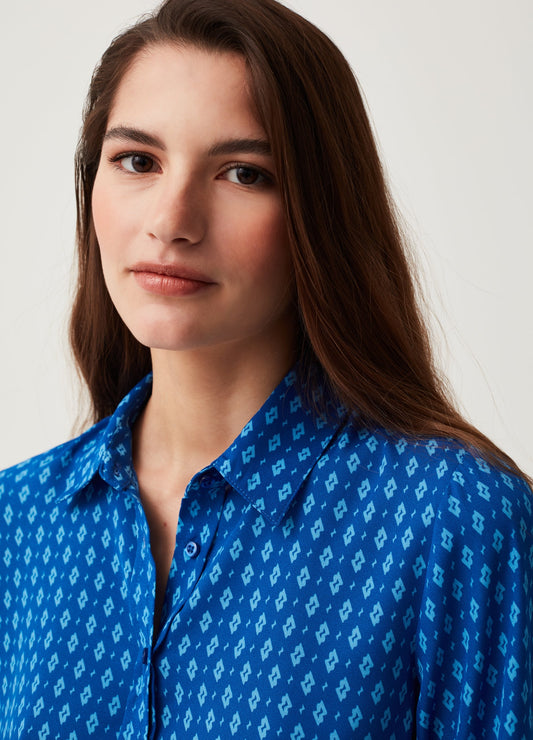 Stretch shirt with all-over print