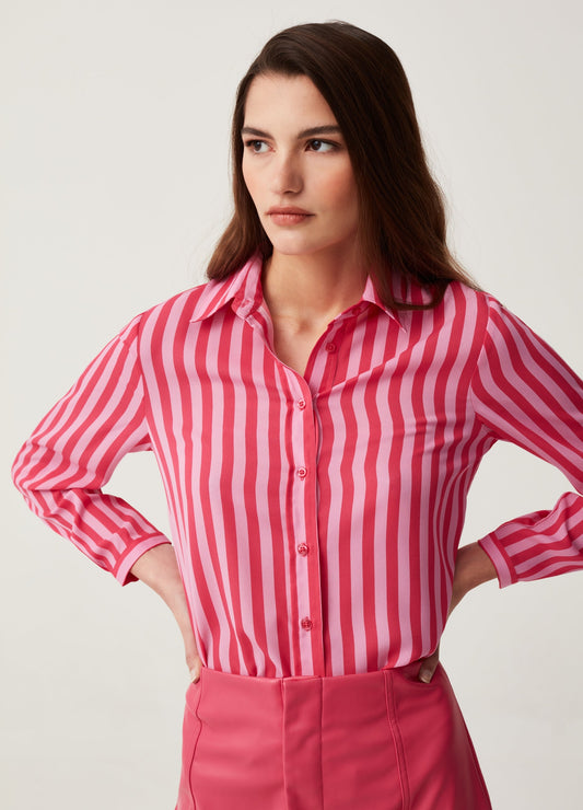 Stretch shirt with all-over print