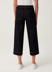 Wide-leg culotte jeans