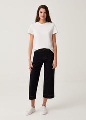 Wide-leg culotte jeans