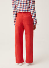 Wide-leg trousers in stretch cotton