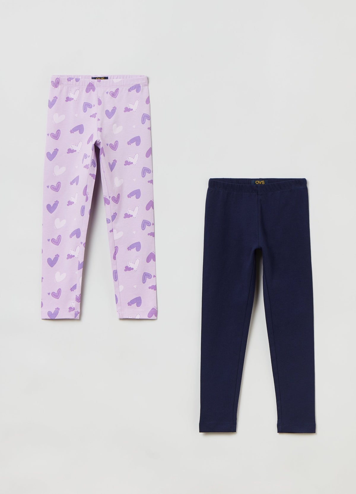 Two-pack leggings with heart print