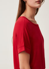 Stretch viscose  T-shirt with round neck