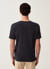 Stretch jersey T-shirt with round neck