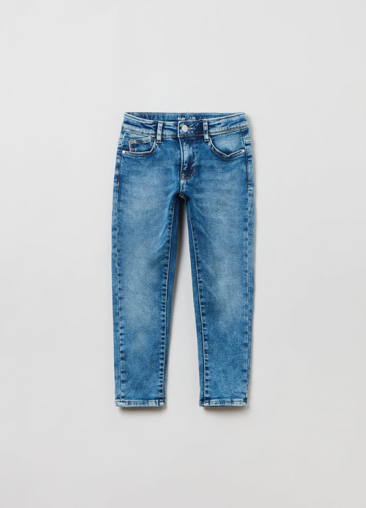 OVS Kids Boy Acid-Wash-Effect, Slim-Fit Jeans