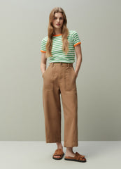 PIOMBO wide-leg trousers in cotton