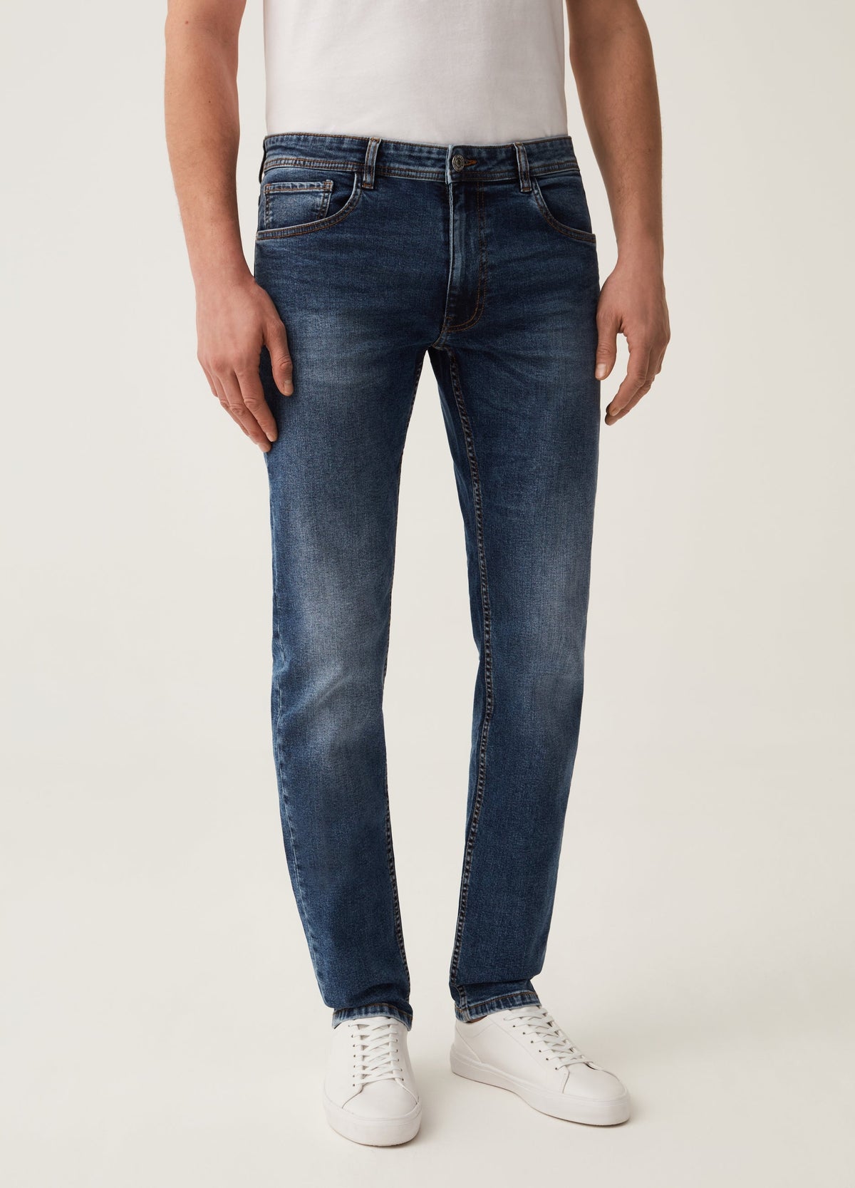 Faded, slim-fit stretch jeans