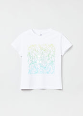 Cotton T-shirt with foil print