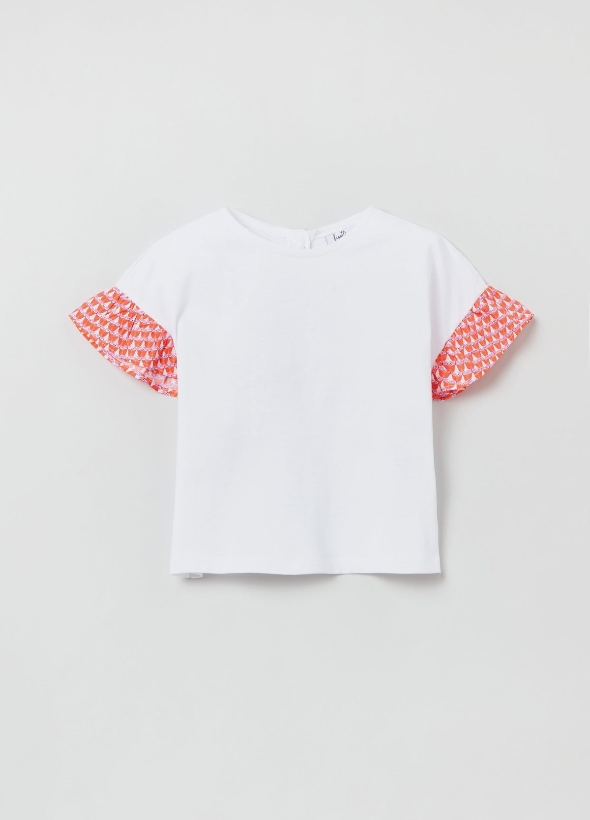 Cotton T-shirt with poplin peplum