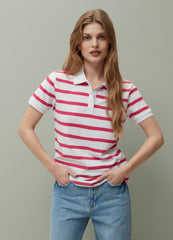 PIOMBO striped pique polo shirt