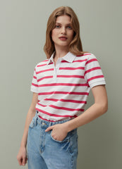 PIOMBO striped pique polo shirt