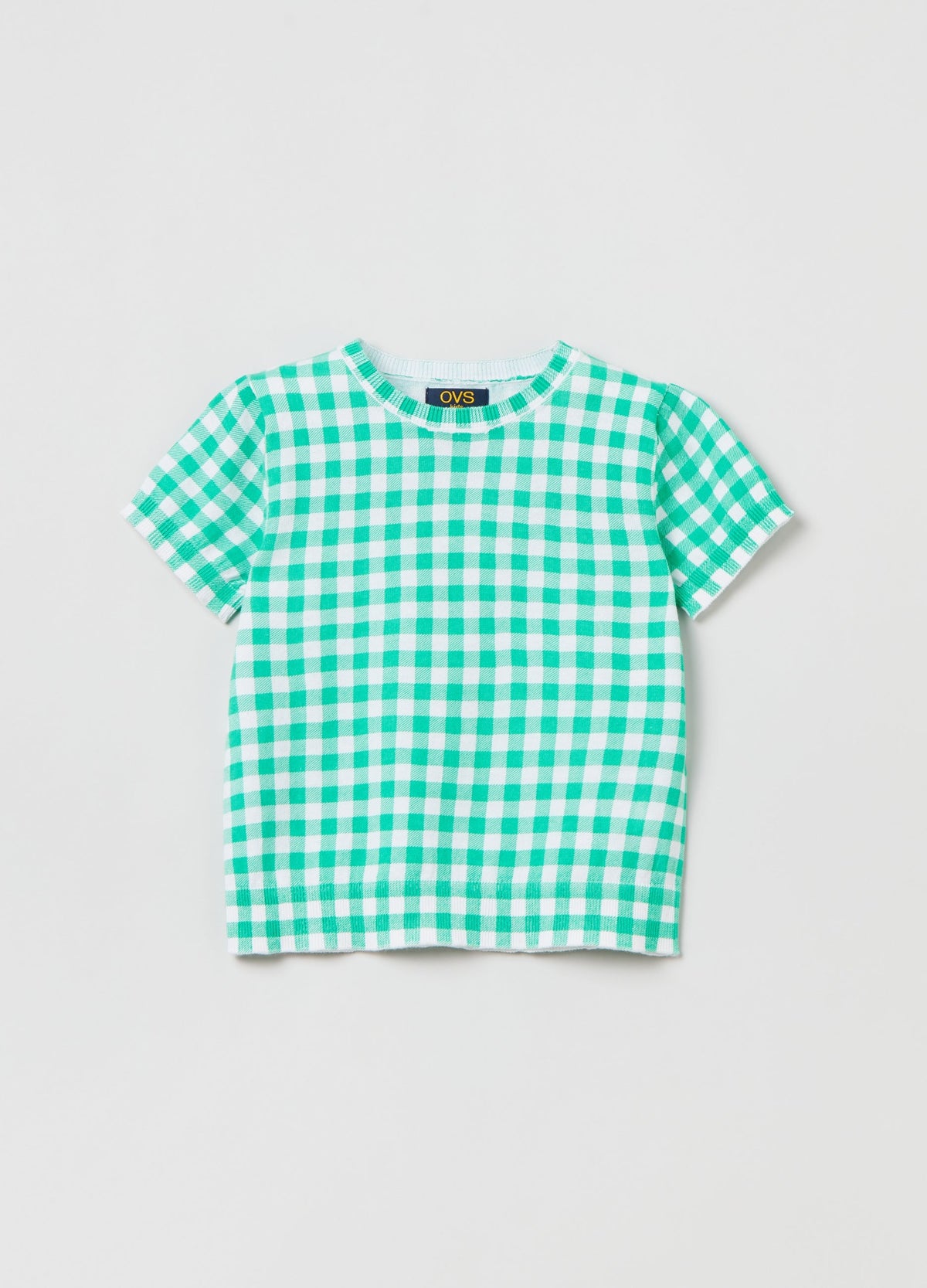 Jersey T-shirt with gingham pattern