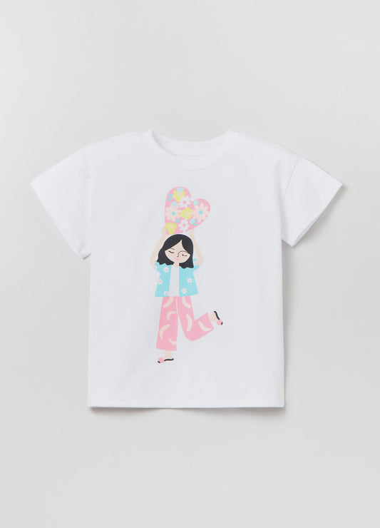 T-shirt with glitter print