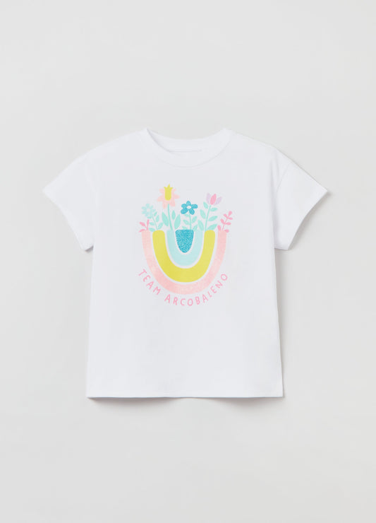 T-shirt with glitter print