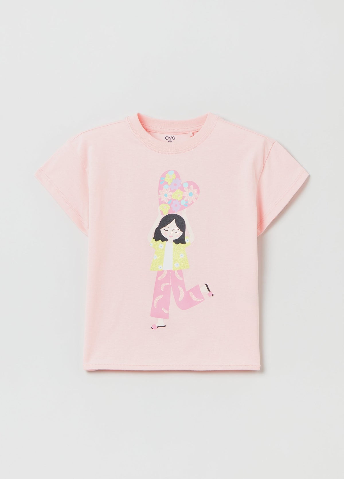 T-shirt with glitter print