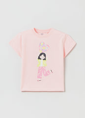 T-shirt with glitter print