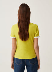 Cotton T-shirt with contrasting frill