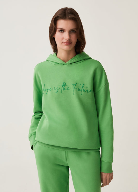 Hoodie with printed lettering