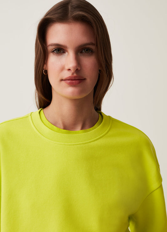 Solid colour round neck sweatshirt