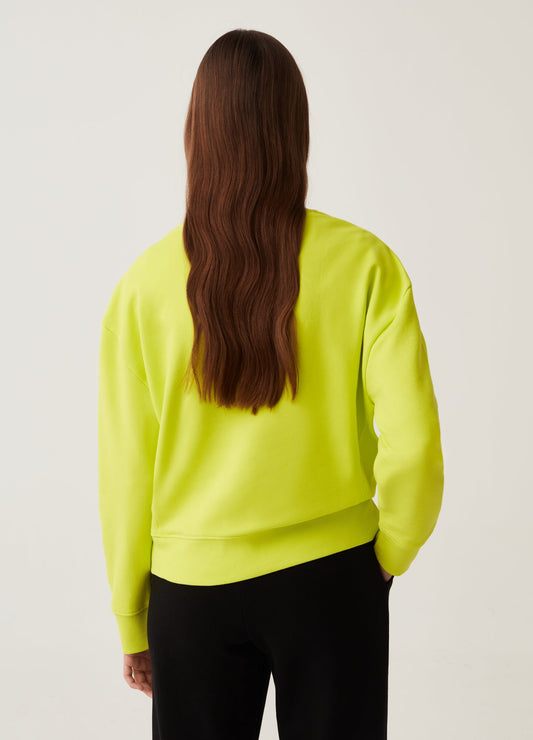 Solid colour round neck sweatshirt