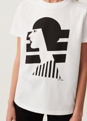 Geometric Girl LA TOS print T-shirt