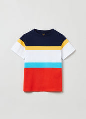 Colourblock cotton T-shirt