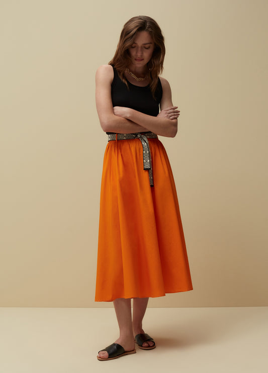 Midi skirt with jacquard belt