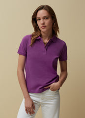 Solid colour pique polo shirt