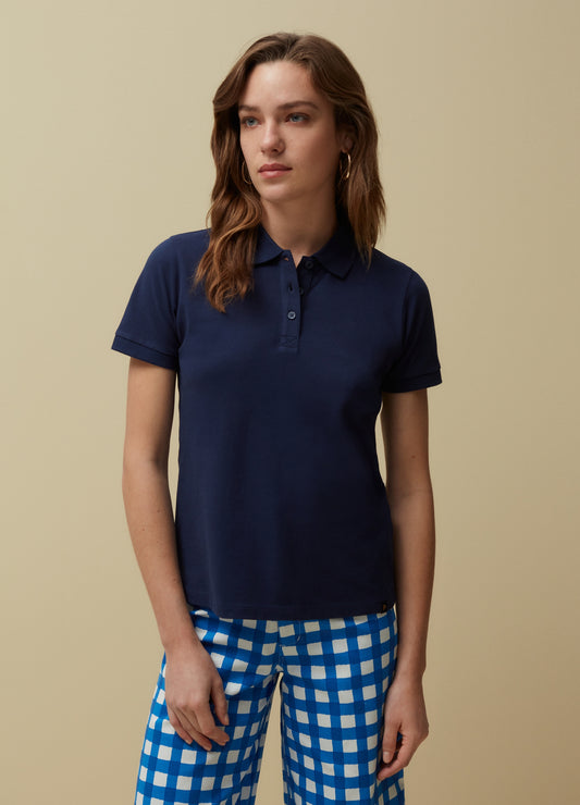 Solid colour pique polo shirt