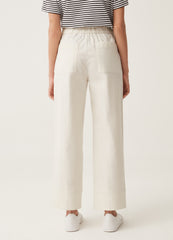 Wide-leg trousers in stretch cotton