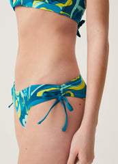 High-rise bikini shorts with all-over print