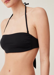 Solid colour bandeau bikini top