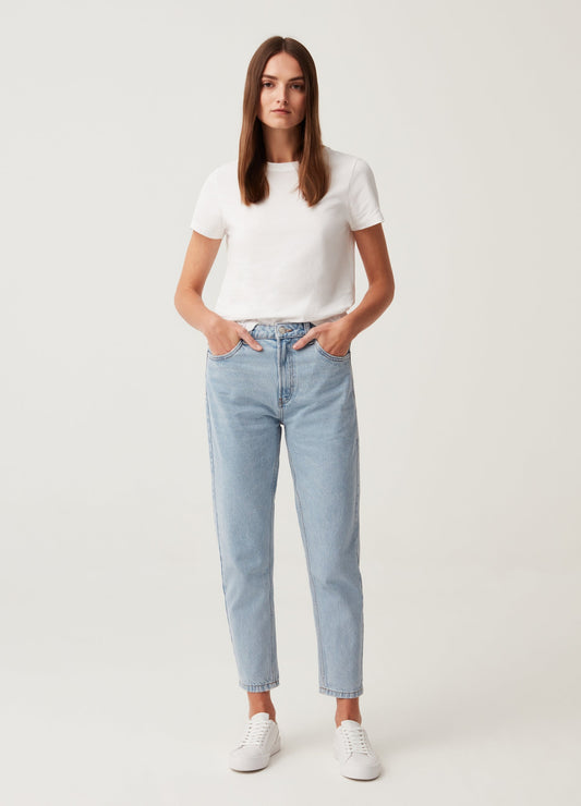 Mum-fit jeans with five pockets