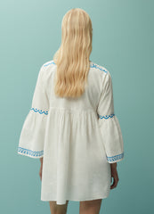 Beach cover-up dress with ethnic embroidery