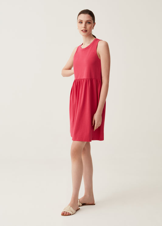 Short sleeveless dress in cotton