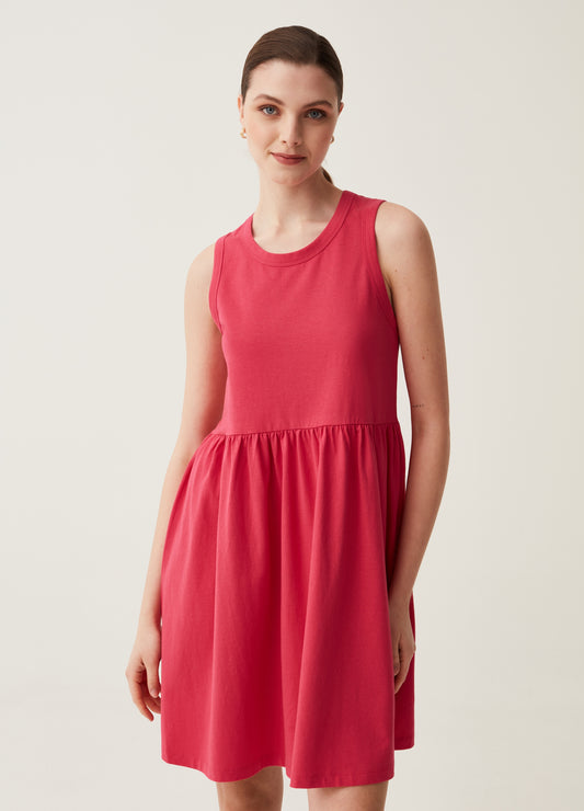 Short sleeveless dress in cotton