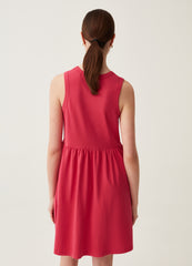 Short sleeveless dress in cotton