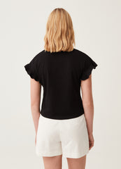 T-shirt with kimono sleeves and frills