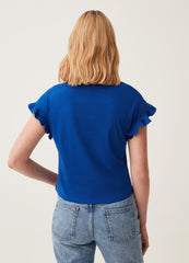 T-shirt with kimono sleeves and frills