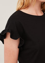 T-shirt with kimono sleeves and frills