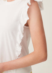 Cotton tank top with frills