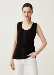 Tank top with openwork insert