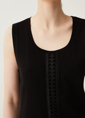 Tank top with openwork insert