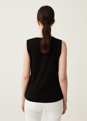 Tank top with openwork insert